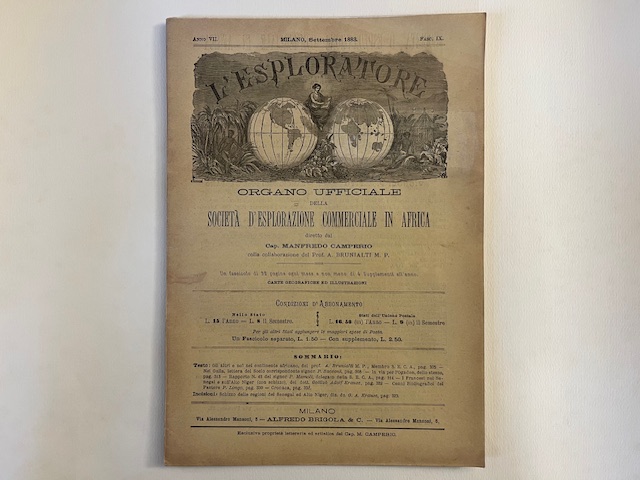Nei Galla. Lettere del Signor P. Sacconi. In: L'esploratore organo ufficiale della Società d'esplorazione commerciale in Africa. Anno VII. Fasc. IX. Settembre 1883